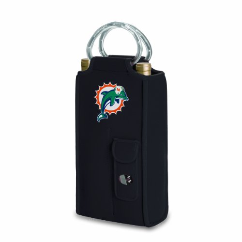 NFL Miami Dolphins Metro Brunello Insulated Neoprene Two-Bottle Wine Tote with Corkscrew