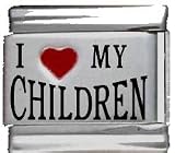 Clearly Charming I Heart My Children Red Heart Laser Italian Charm