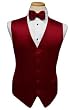 Tuxedo Vest Solid Satin Red with Coordinating Bowtie