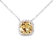 18k White Gold Fine Natural Yellow Beryl & Diamond 18" Pendant Necklace Ct.tw 2.10