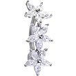 Solid 14kt White Gold Top Mount Cubic Zirconia Lily Drop Belly Ring
