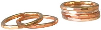 Thin Hammered Stack Ring in 14kt Gold Fill 12 Ga. Choose Your Size, #6753-yg (8)
