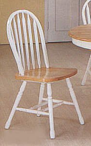 Deluxe Arrowback White Natural Chairs Set of 4