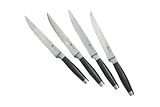 CulinHome Platinum Collection 4-Piece Steak Knife Set with Black Handles