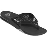 Mens Reef Fanning Sandals Black Pinstripe 15