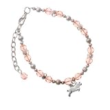 Silver Flying Pig - 2-D Pink Czech Glass Beaded Charm Bracelet [Jewelry]