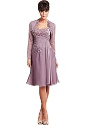 Pleated Chiffon Mother-of-the-Bride Dress 