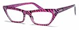Cat-Eye Plastic Frame Reading Glasses with +3.00 Power Lens C730P-+3.00(PINK/ZEBRA)