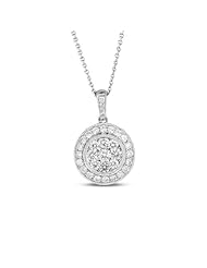 0.82cttw Diamond Cluster Pendant set in 18k White Gold