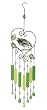 Bird and Heart Metal/Glass Wind Chime Suncatcher