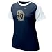 Nike San Diego Padres Ladies Navy Blue-White Team Logo Raglan T-shirt