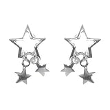 Sterling Silver Dangling Star Post Earring