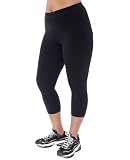 Danskin Women's Plus Size Supplex Capri Legging,Black,2x