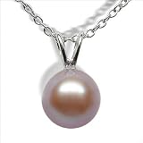 14K white gold Lavender Single V Freshwater cultured pearl pendant