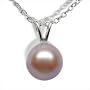 14K white gold Lavender Single V Freshwater cultured pearl pendant