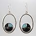 Sterling Silver Earrings with Black Onyx and Lab Opal Inlay, #10171
