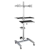 Balt BLT27614 Beta Mobile Sit-Stand Workstation, 67H x 32W x 33D, Silver