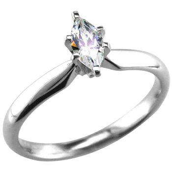 1 2 Carat Marquise Diamond Solitaire Ring in 14K White Gold 6