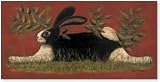 Red Folk Bunny, Art Poster by Lisa Hilliker