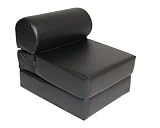 Adult Studio Chair Sleeper PVC Vinyl Jr Twin 28 - Ebony