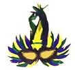 Multi colored Mardi Gras Feather Mask