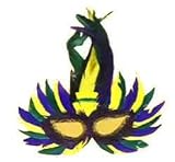 Multi colored Mardi Gras Feather Mask