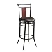 Hillsdale Midtown 24.5-Inch Swivel Counter Stool, Black finish with Dark Cherry accented Back and Black Vinyl  Upholstry