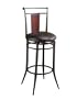 Hillsdale Midtown Swivel Counter Stool, Black finish with Dark Cherry accented Back and Black Vinyl Upholstry