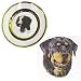 Full Color Rottweiler Double Gold Plate, Porcelain by Rosalinde (7.5' diameter)
