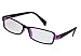 Kobwa(TM) Plastic Frame Rectangle Lens Uv Protection Plano Eyeglass,Black Purple with Kobwa's Keyring