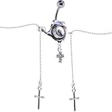 Crystalline Gem Dolphin Cross Dangle BELLY CHAIN