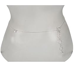 Belly Bracelet Sterling Silver Girls Gift Length 33.25 inches