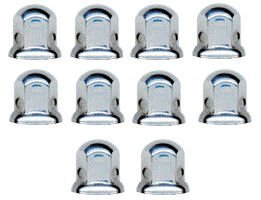 10 Pack - United Pacific Industries 33MM Chrome Steel Standard Style Flange Lug Nut Covers