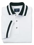 Port Authority - Pique Knit Sport Shirt with Stripe Trim White/Black-L