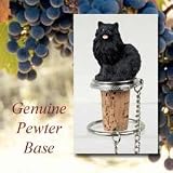Pomeranian Dog Wine Bottle Stopper - Black