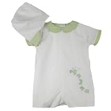 Petit Ami Newborn Boys Train Sunsuit Romper with Hat