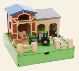 Childrens Toyshop  Toys : My Mini Farm and Stable - Wooden Farm in  a Box