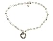 Anklet - A26 - Sized to Fit - Swarovski (tm) Crystal Beads ~ Hematite (Gunmetal Color) with Heart Charm