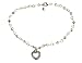 Anklet - A26 - Sized to Fit - Swarovski (tm) Crystal Beads ~ Hematite (Gunmetal Color) with Heart Charm