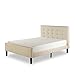 ZINUS Upholstered Button Tufted Platform Bed with Footboard, Mattress Foundation, Easy Assembly, Strong Wood Slat Support, Full