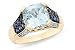 3 1/8 Carat Aquamarine, Blue Sapphire and Diamond 14K Yellow Gold Ring