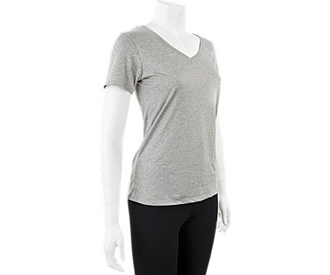 Nike Women's Legend 2.0 V-Neck T-Shirt-Gray-Small