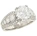 3 Row Round Diamond Engagement Ring .98cttw (CZ ctr)
