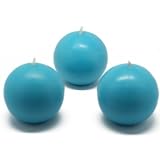 3" Turquoise Ball Candles (6pc/Box)