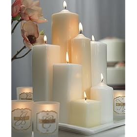 Round Pillar Candles - Small - White