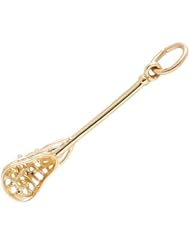 Rembrandt Charms Lacrosse Charm, 10K Yellow Gold
