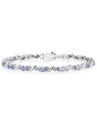 10k White Gold Diamond and Tanzanite Bracelet