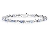 10k White Gold Diamond and Tanzanite Bracelet