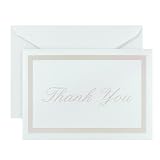 Pearl Border Set of 100 Thank You Cards