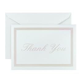 Pearl Border Set of 100 Thank You Cards